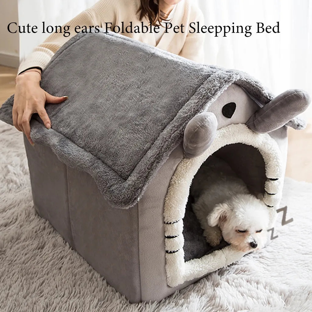 Cama dobrável para gato e cachorro, Casa, ninho interno, cama removível e lavável, respirável. Tamanhos: P, M e G.