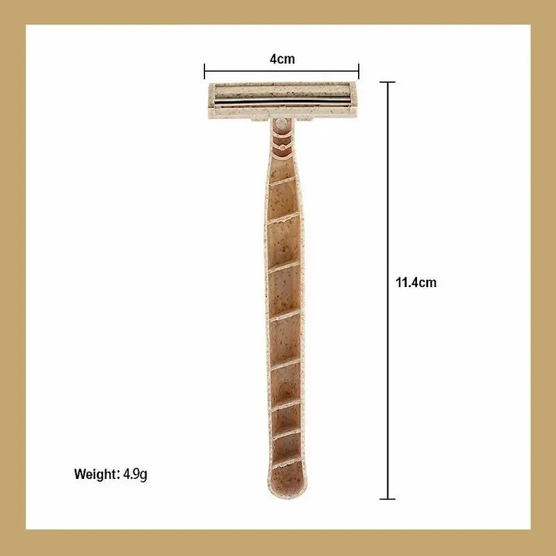 8pçs Lâmina de barbear, ecológica, biodegradável, ferramenta de barbear tripla, descartável, portátil, viagem